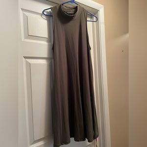 Dark olive Jersey swing dress